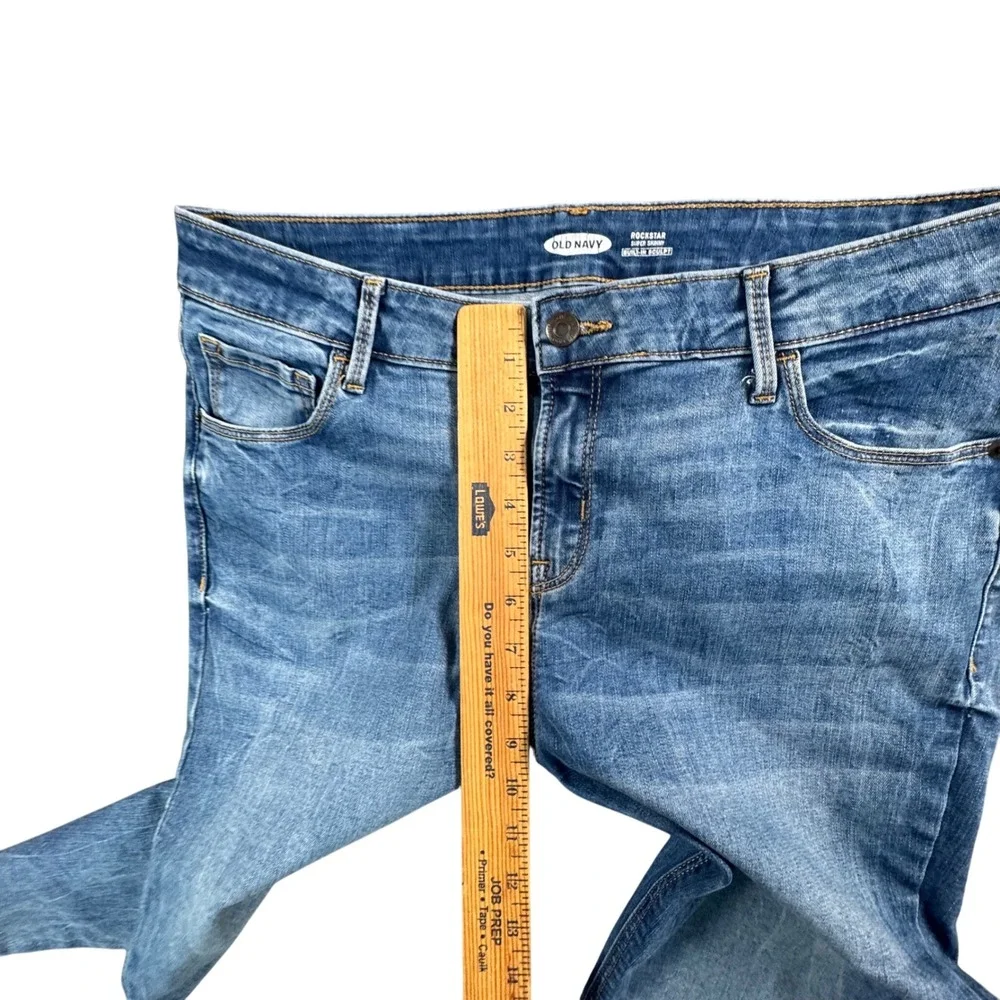 Old Navy Rockstar Built-In Sculpt Super Skinny Jean Blue Wash 14P Y2K Streetwear